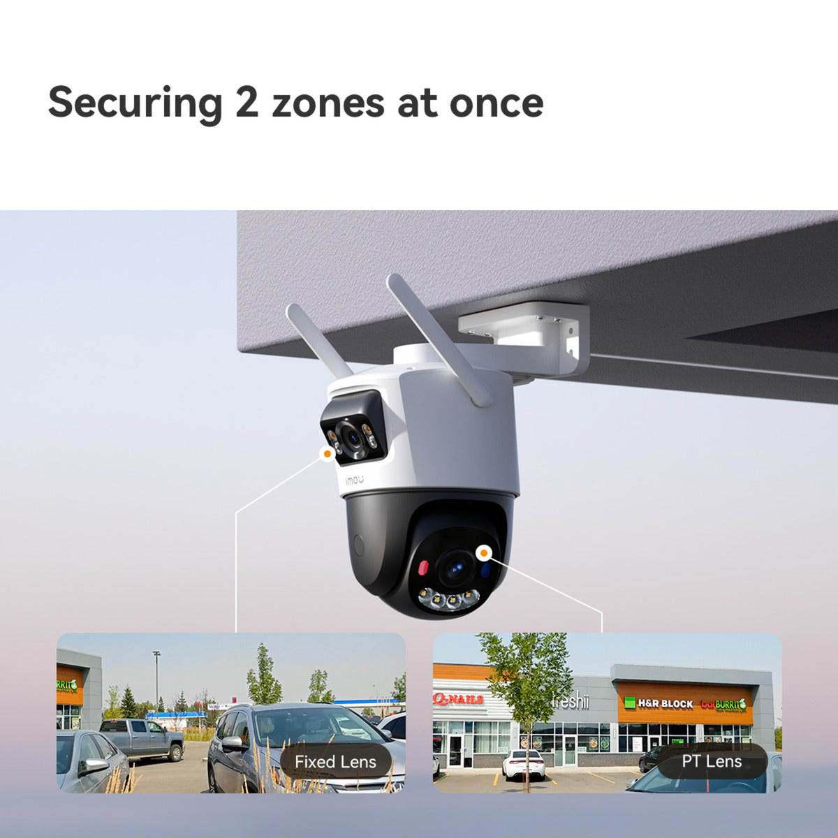 Caméra de sécurité Imou cruiser dual 2 pro (blanc, 4mp, wifi 6, lan)
