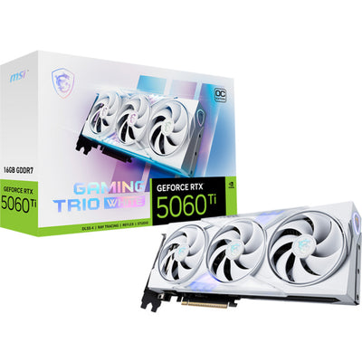 Carte graphique MSI GeForce RTX 5060 Ti 16G Gaming Trio OC blanche (3x Display Port, 1x HDMI)