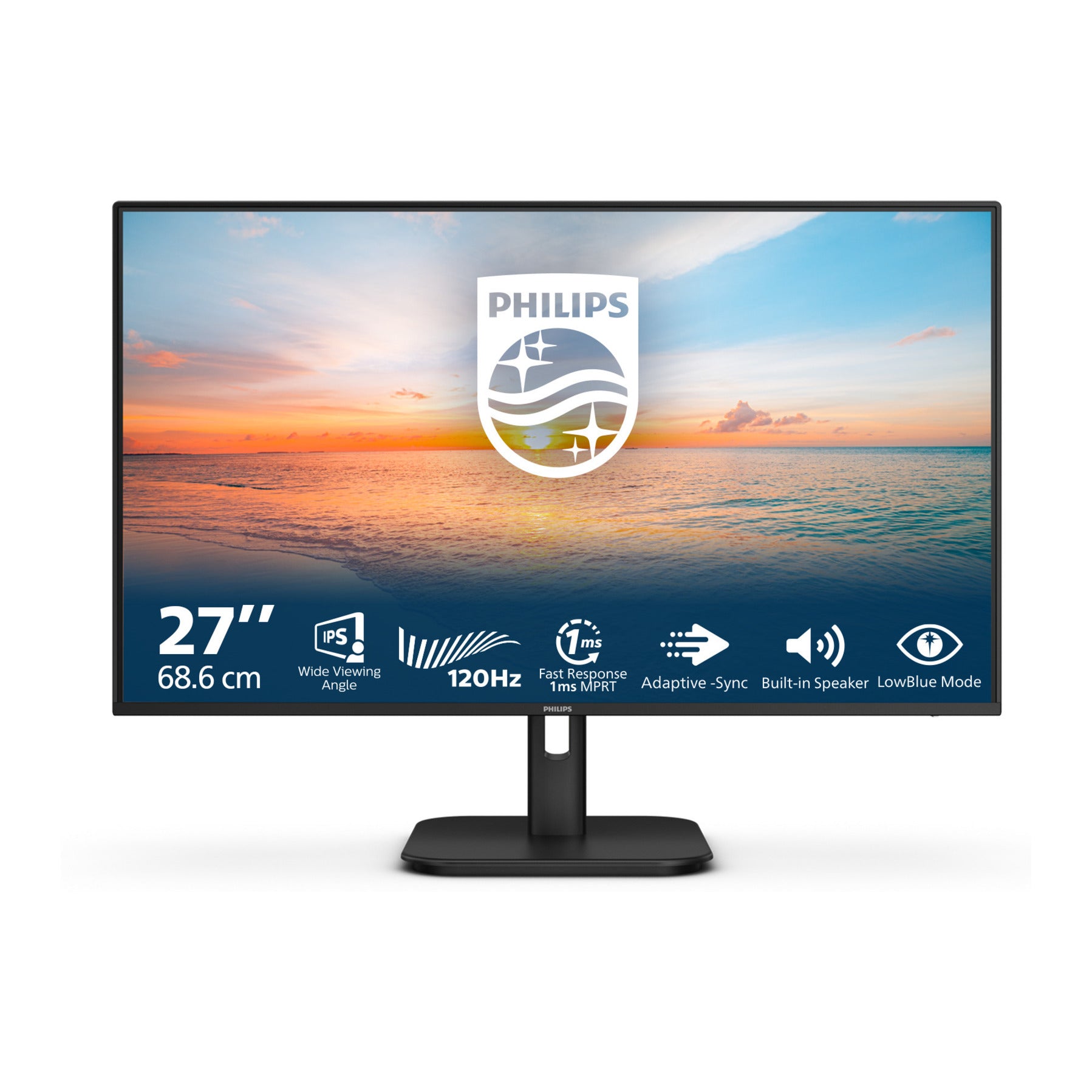 Moniteur Philips 27e1n1200a 00 27 (noir, VGA, HDMI, port d'affichage, audio, 120 Hz)