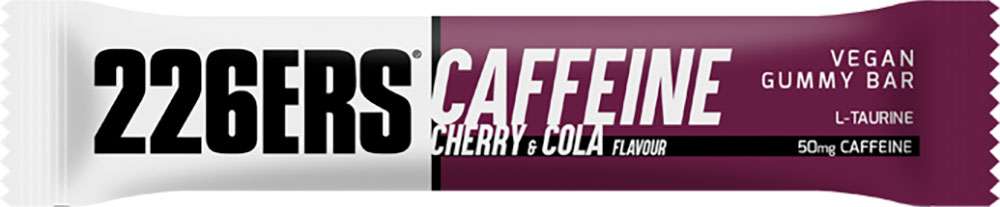 Barre gommeuse végétalienne 226ers 20 mg caféine cerise cola 30 g