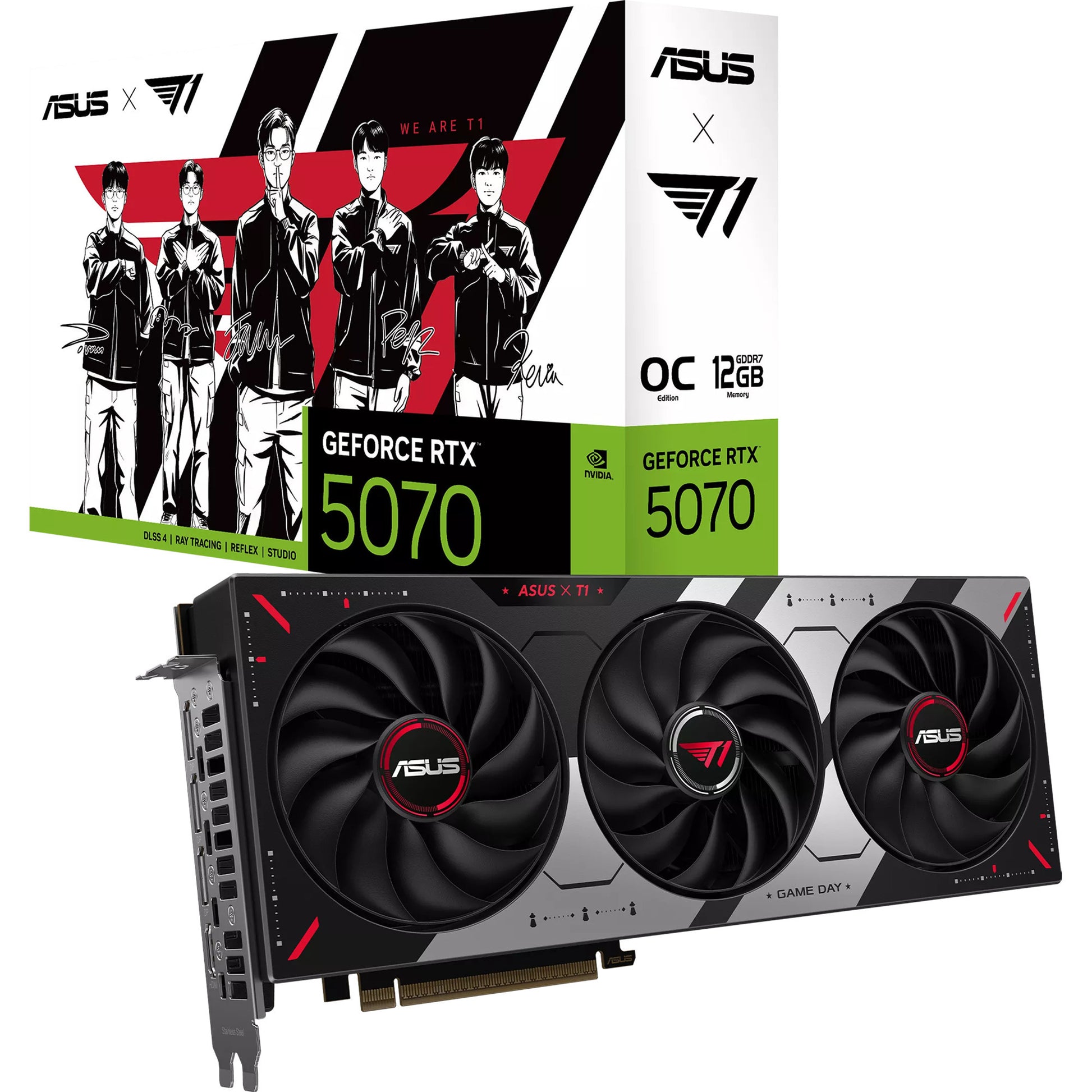 Carte graphique Asus T1 GeForce RTX 5070 OC (3x Display Port, 1x HDMI 2.1, DLSS 4)