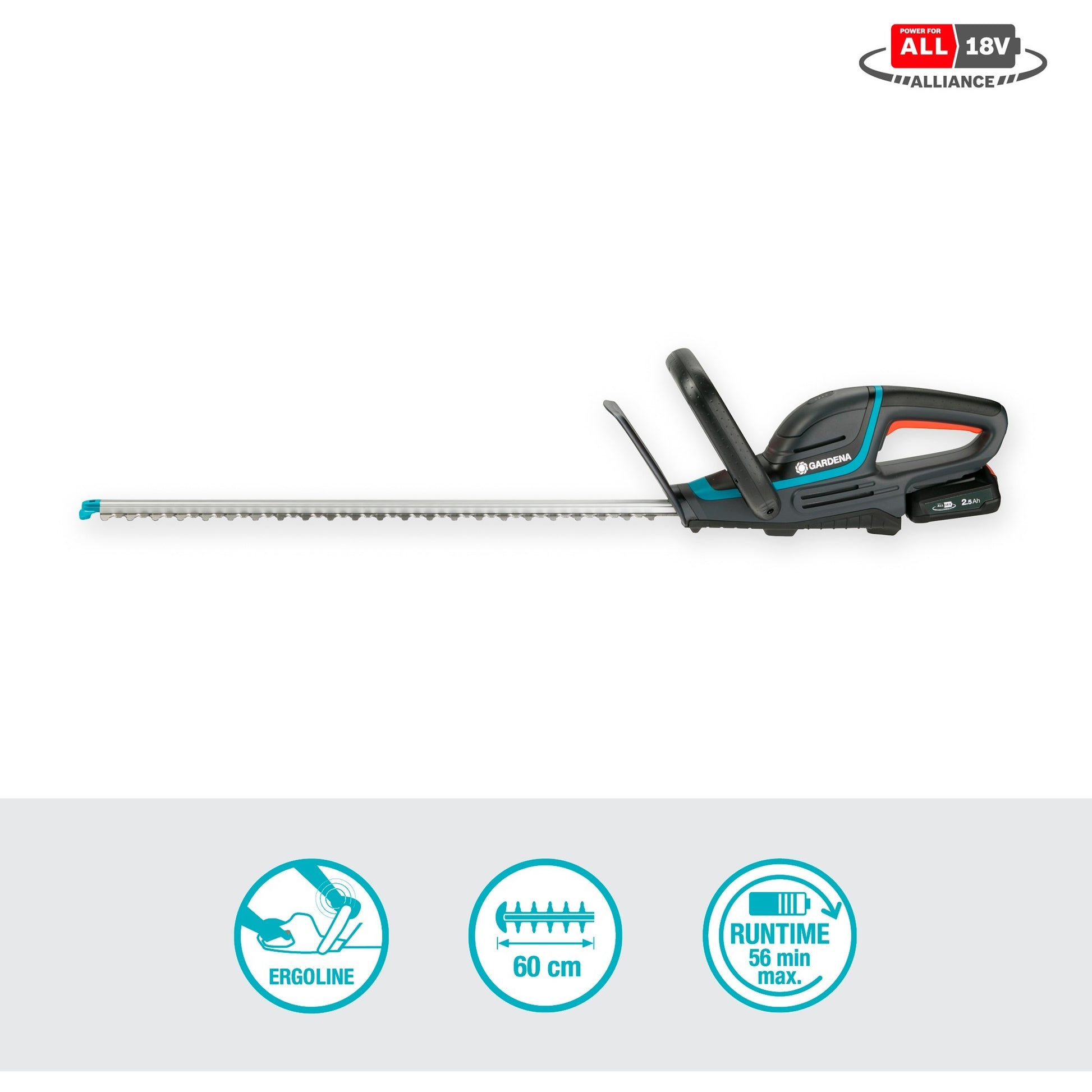 Gardena Battery Haid Trimmer Comfortcut 60 18V P4A Set