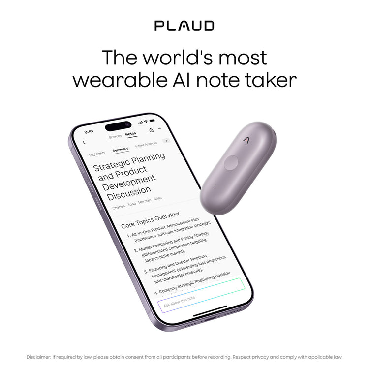 Machine à dicter Plaud notepin s (violet, 64 go, Bluetooth 5.2 BLE (Bluetooth low energy) Wi-Fi)