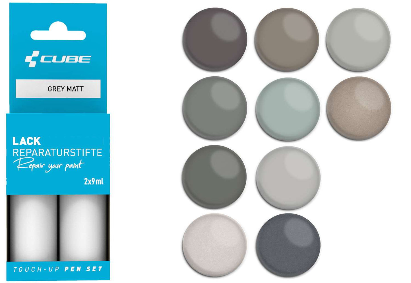 Set de stylos de retouche Cube gris mat