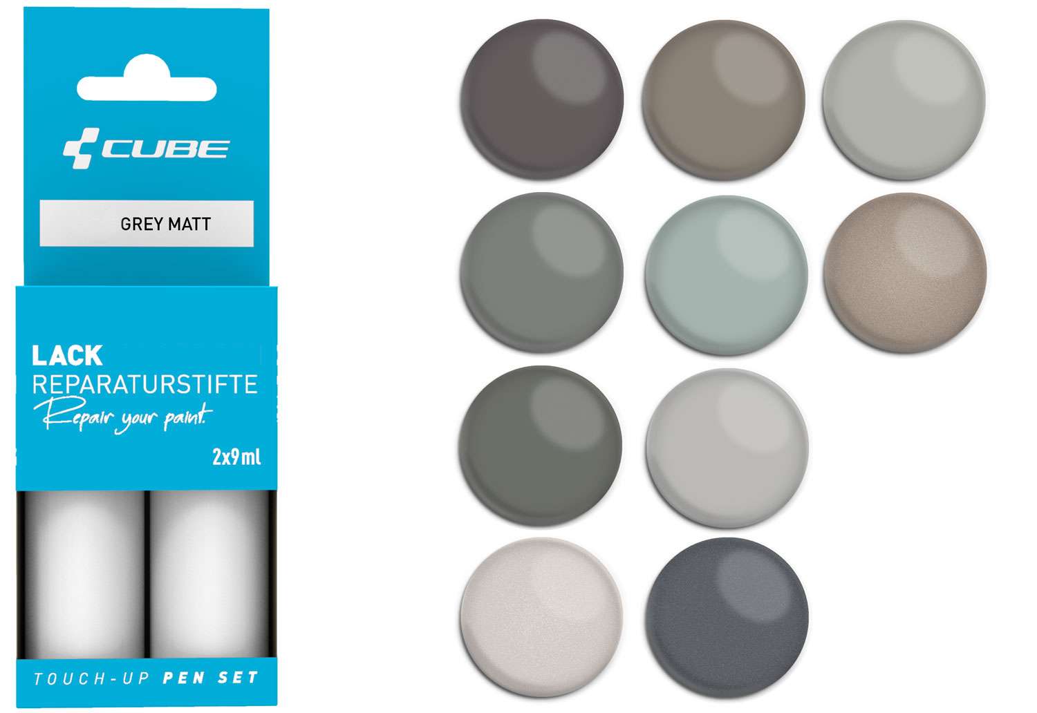 Set de stylos de retouche Cube gris mat