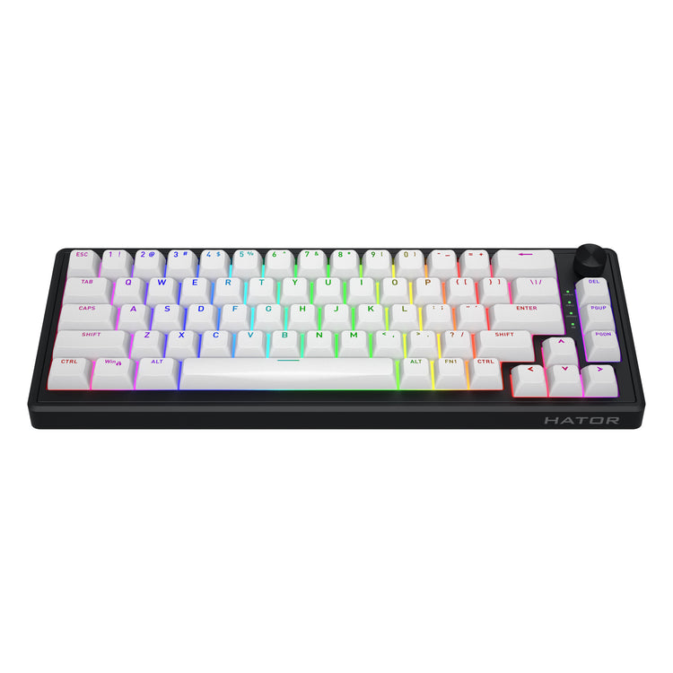 Hator skyfall sans fil, clavier de jeu (noir, disposition américaine, hator aurum sterling, 65 %, RVB, ABS double injection, échange à chaud, Bluetooth USB-C 2,4 GHz)