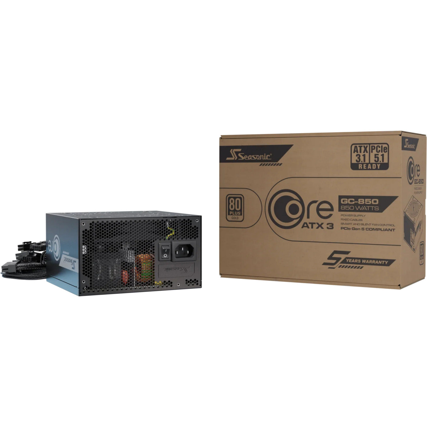 Alimentation Seasonic core gc-850 atx 3.1 850 watts (noir, 1x 12v-2x6, 3x pcie)