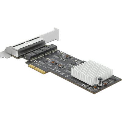 Adaptateur réseau Delock PCI Express x4 vers 4 x RJ45 2,5 GBe