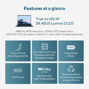 Ordinateur portable Asus ZenBook 14 OLED UX3405ca-QD012W 14 (bleu | Core Ultra 7 255h | Arc 140t | 32 Go | SSD 1 To) - afbeelding 14