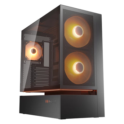 Boîtier tour midi maillé Cougar cfv235 (noir | 2x USB-A | 1x USB-C | RGB | verre trempé)