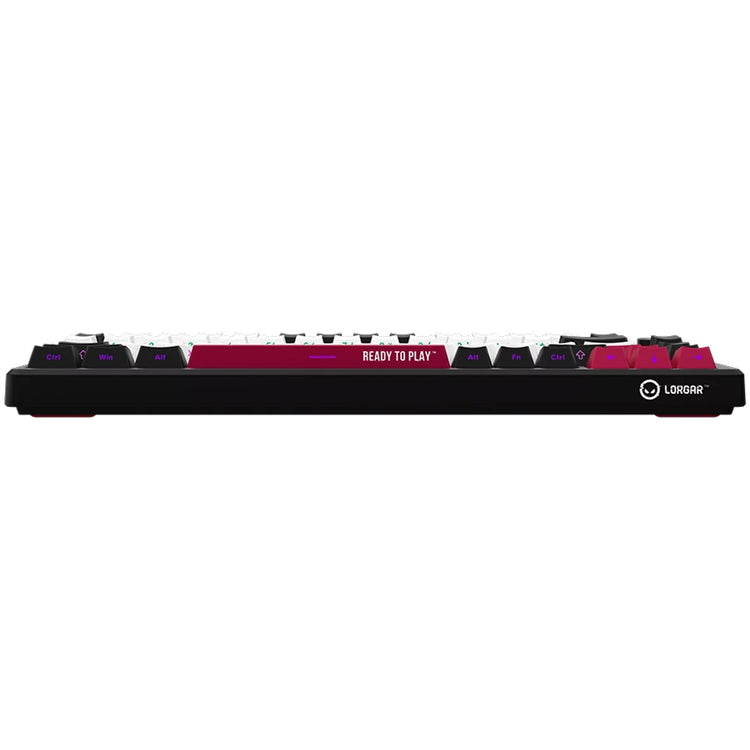 Lorgar kbp7075w, clavier de jeu (noir, disposition américaine, violet toxique logar, 75%, rvb, remplaçable à chaud, pbt double-shot, bluetooth 2.4ghz usb)