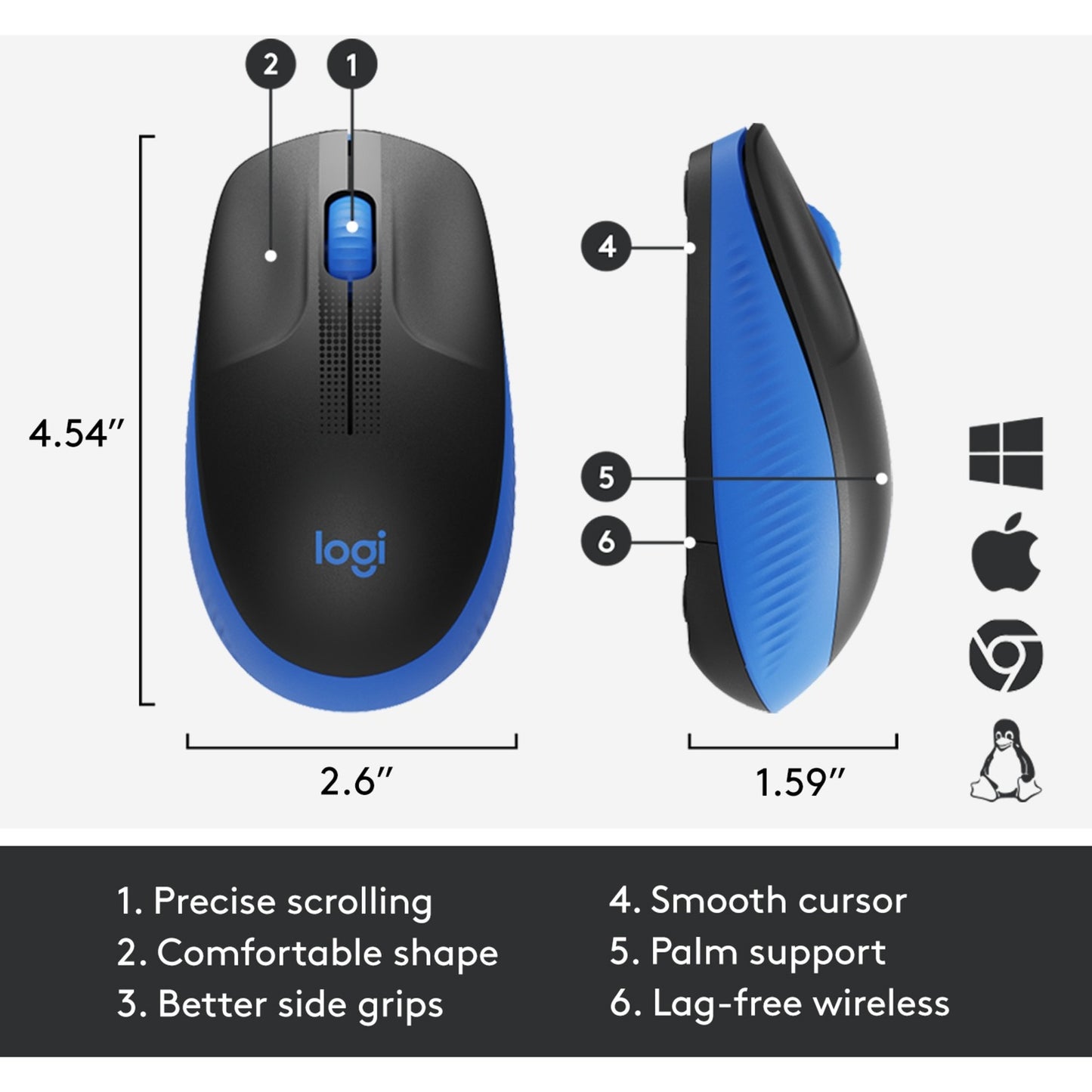 Logitech M190 Souris sans fil pleine grandeur