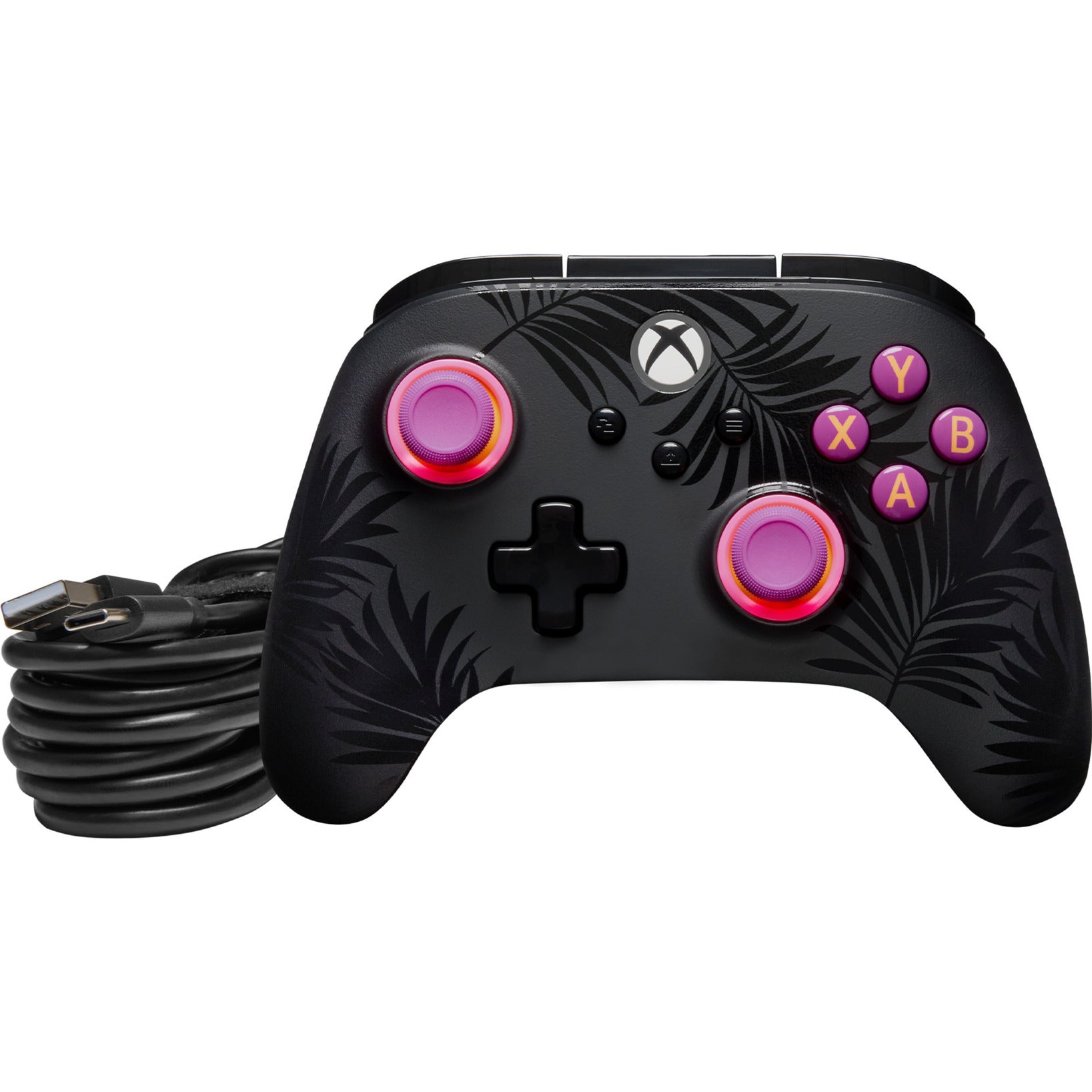 Powera Advantage Plus Manette filaire pour Xbox Series X|s – Palmiers au clair de lune (rose, Xbox Series X|s, Xbox One, PC)