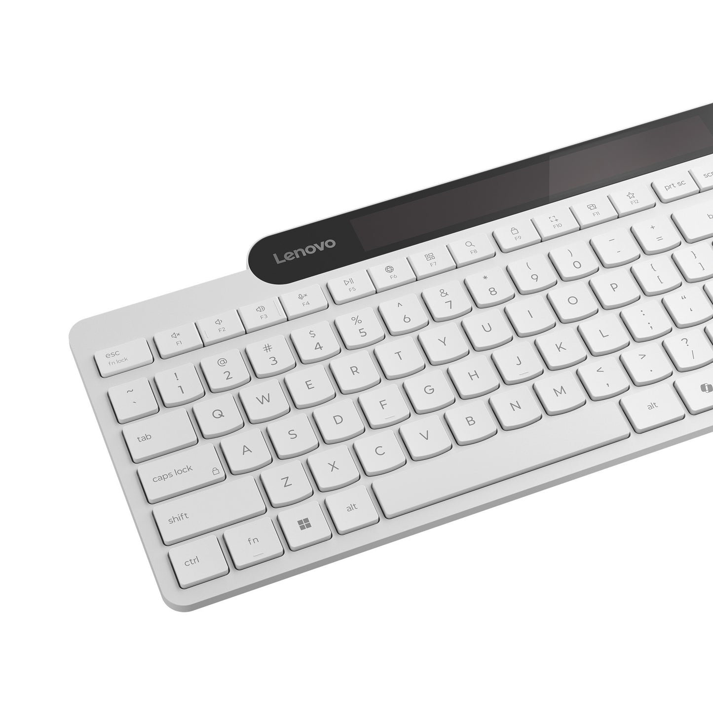 Clavier Bluetooth auto-rechargeable Lenovo 800 (blanc, disposition américaine (QWERTY), piston, 100 %, interrupteur à piston, Bluetooth 5.1, USB-C)