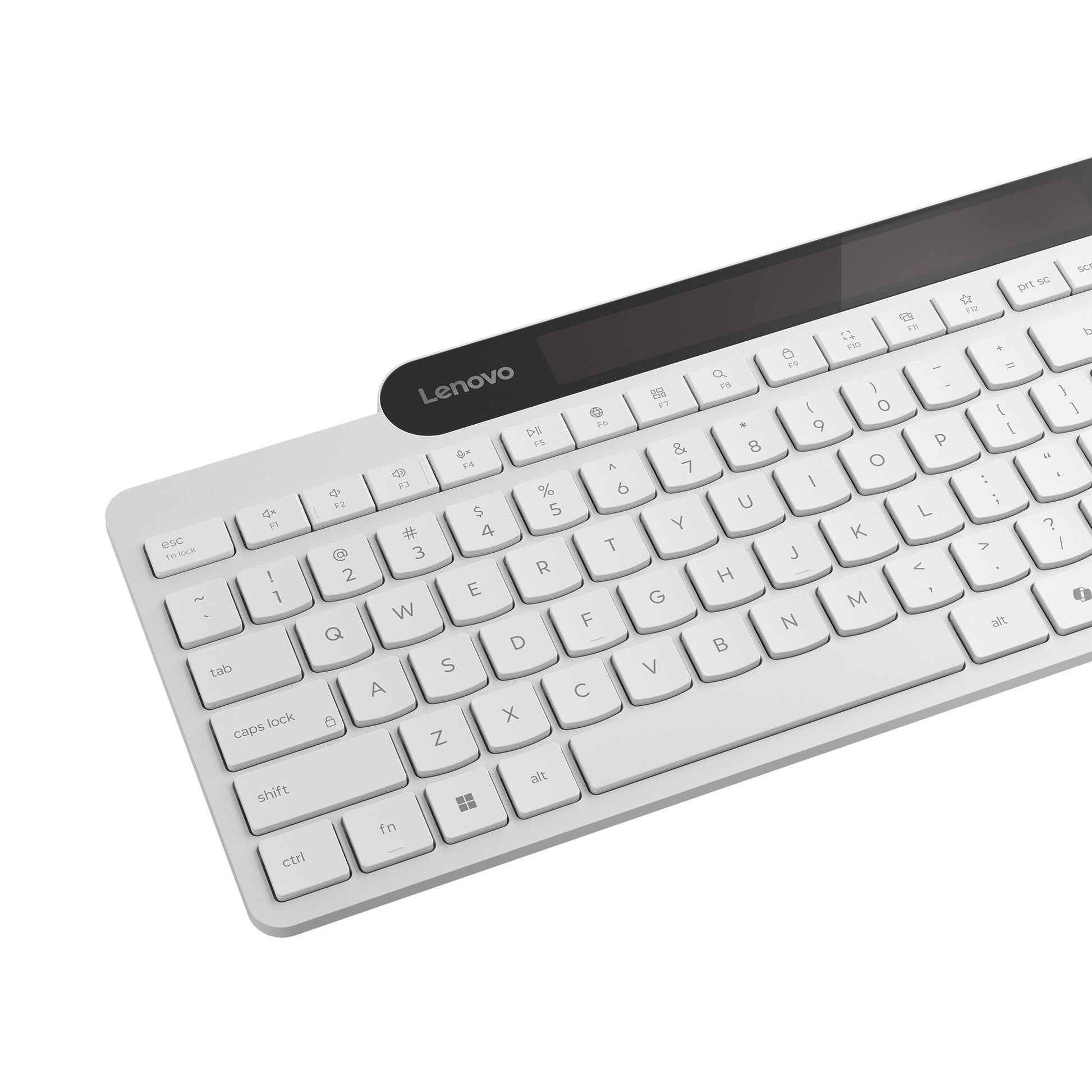 Clavier Bluetooth auto-rechargeable Lenovo 800 (blanc, disposition américaine (QWERTY), piston, 100 %, interrupteur à piston, Bluetooth 5.1, USB-C)