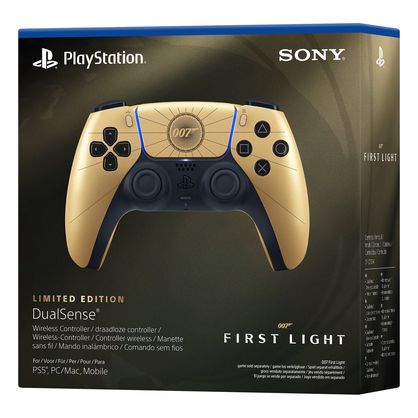 Manette sans fil Sony Interactive Entertainment Dualsense – Édition limitée 007 First Light (or noir, pour Playstation 5)