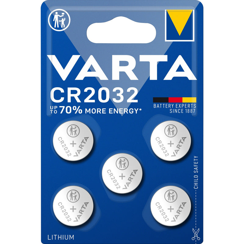 Varta CR2032 Batteries de cellules de bouton de lithium 5 pièces
