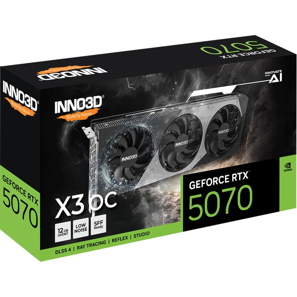 Inno3d N50703-12d7x-195064L GEFORCE RTX 5070 X3 OC, 12 Go, GDDR7, 192 bits, 28 Gbps, 672 Go S, 650W