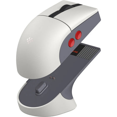 Souris 8bitdo retro r8 - édition n (gris rouge, 50 - 26 000 dpi, Bluetooth USB-C 2,4 GHz)