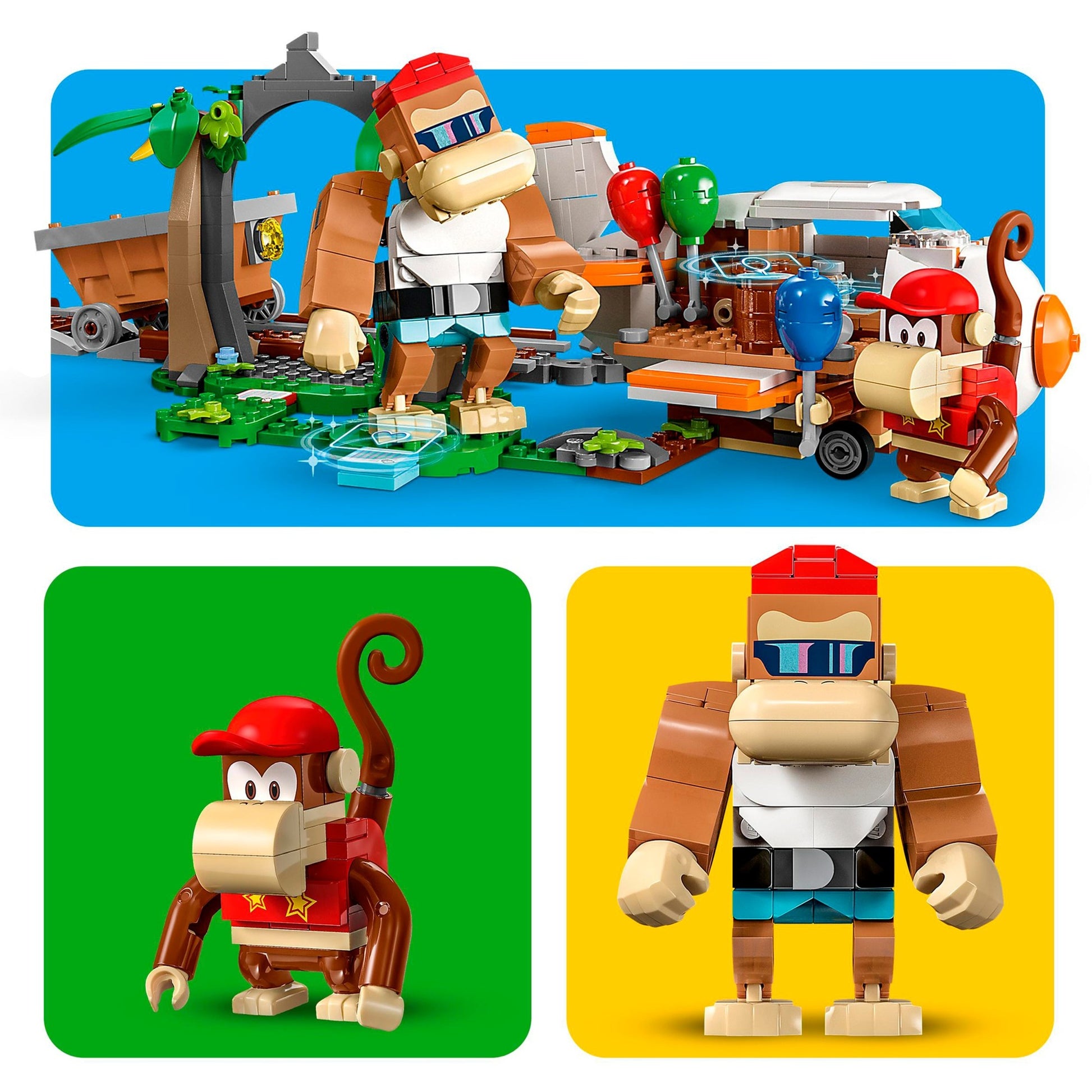 Ensemble d'extension Lego Super Mario : jouet de construction en chariot de mine de Diddy Kong (71425)