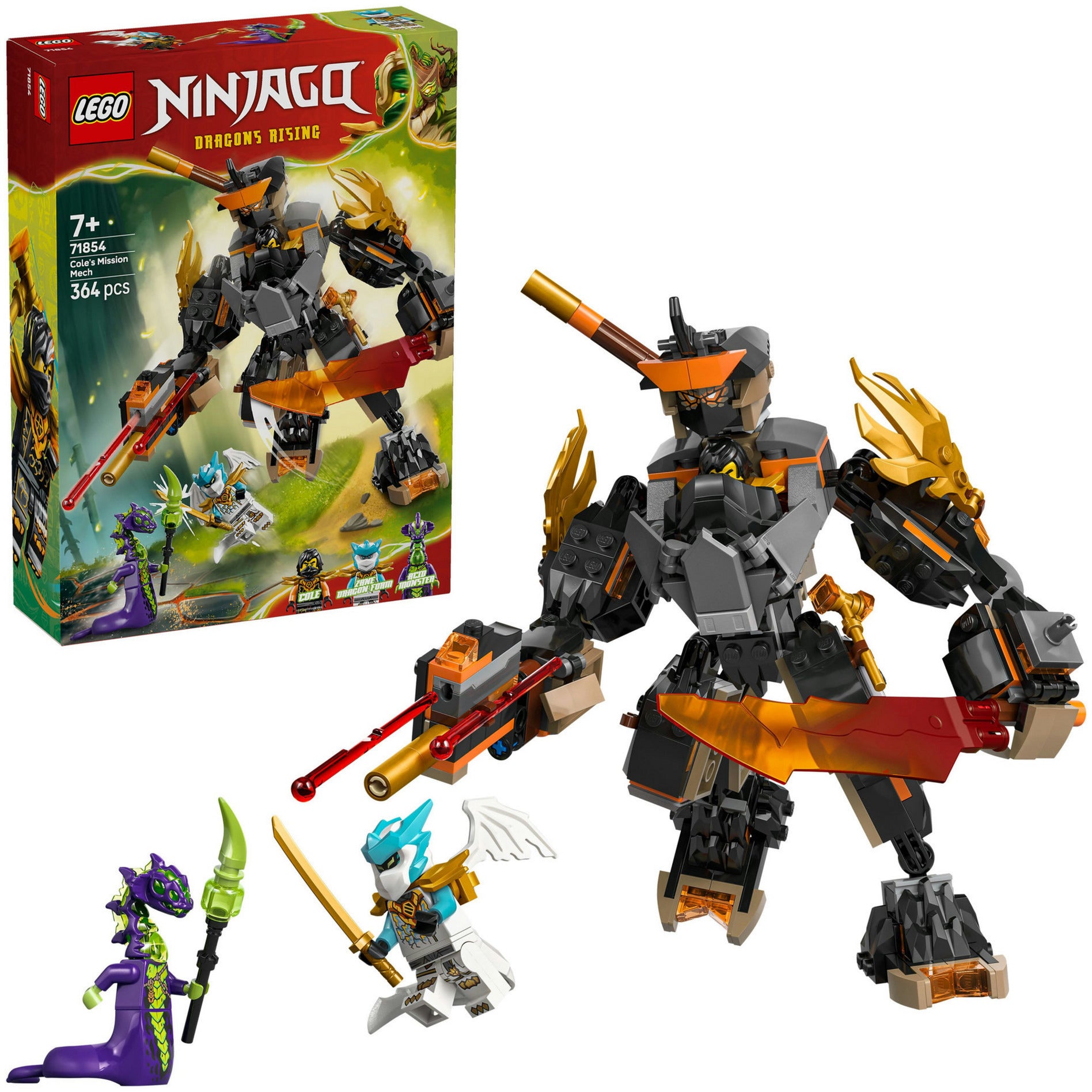 Lego Ninjago 71854 Le robot de mission Cole et Dragon Zane