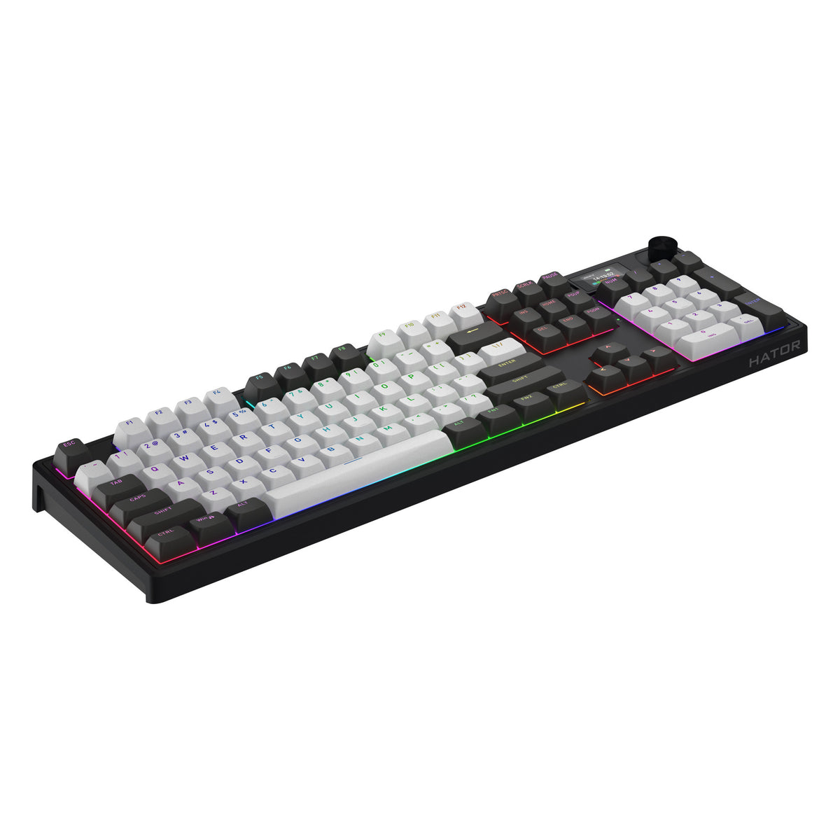 Hator skyfall pro sans fil, clavier de jeu (noir, disposition américaine, hator aurum vanille silencieux, RVB, pbt double-shot, échange à chaud, bluetooth usb-c 2,4 GHz)
