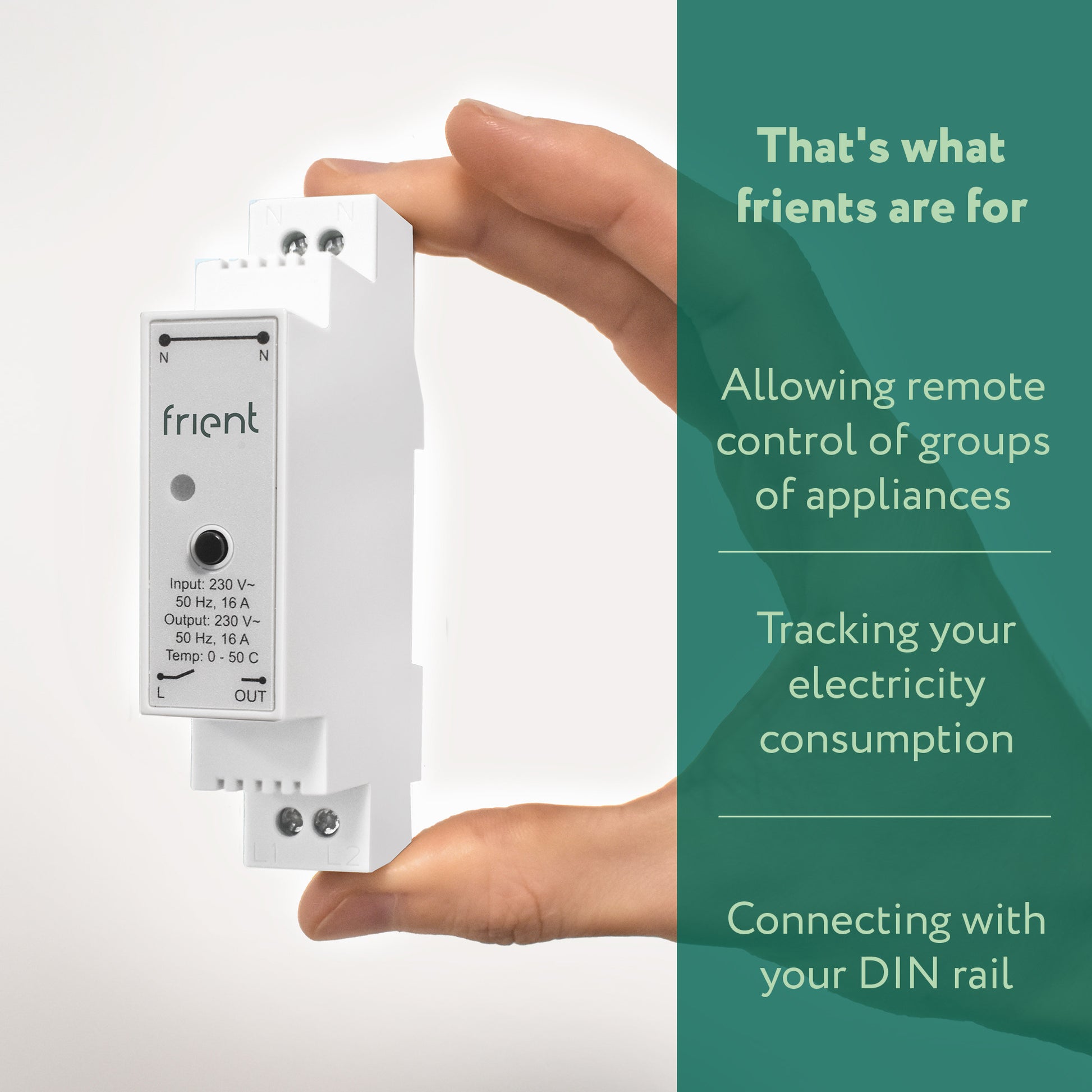 Relais relais din intelligent Frient (gris clair, zigbee)