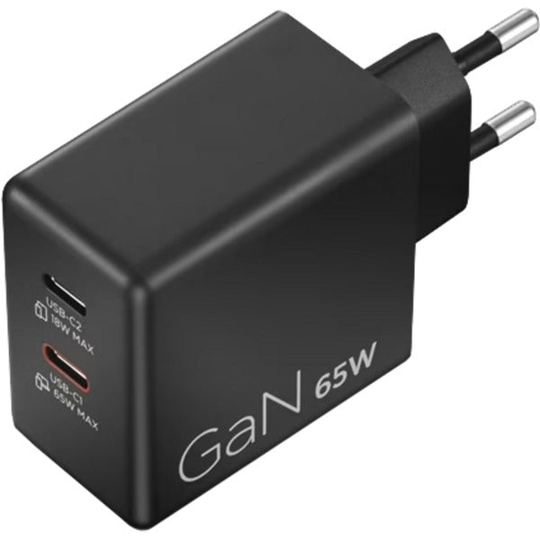 Lenovo double USB-C (65 W) gan (noir, 2x USB-C, alimentation)