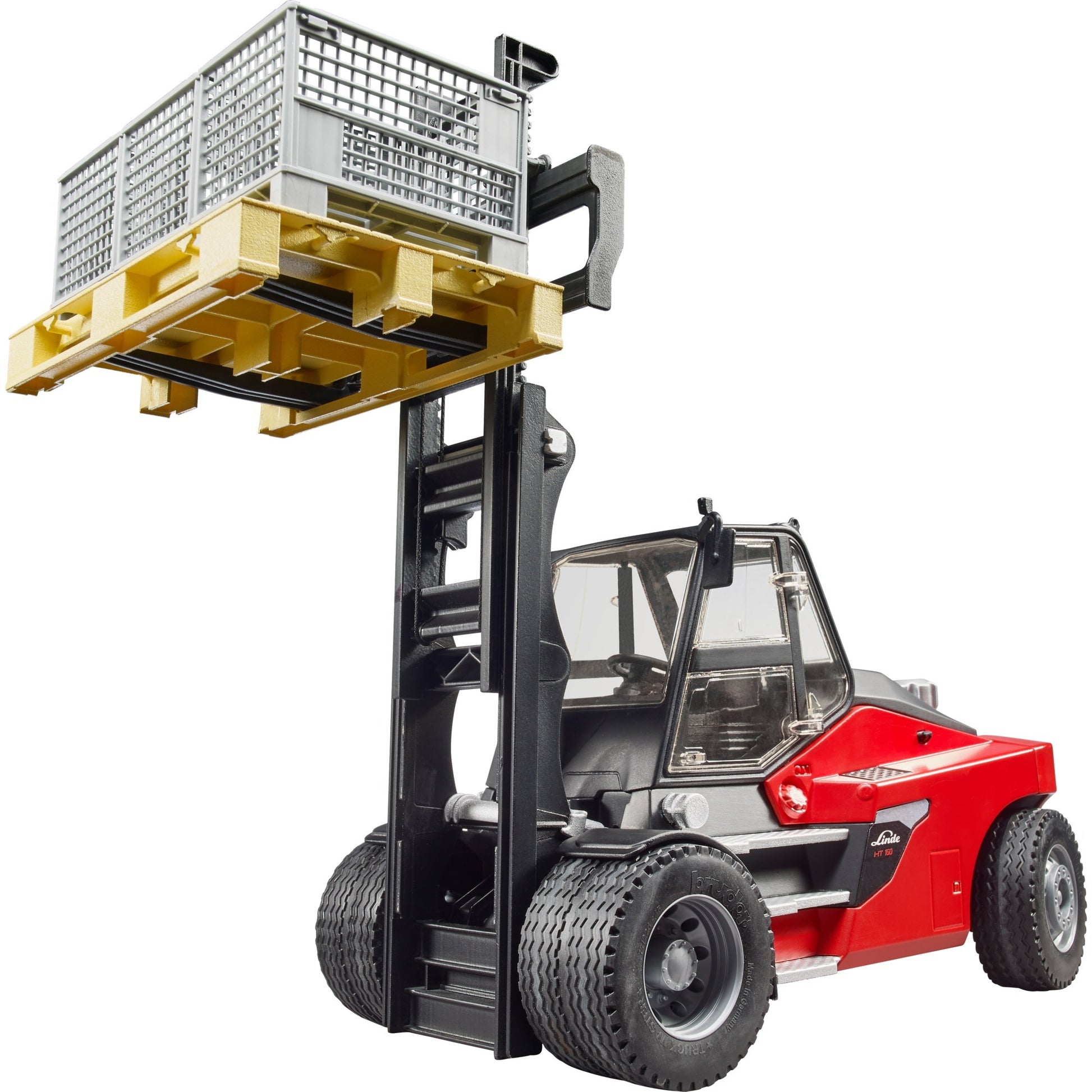 Bruder Linde HT160S Forklift avec palette et 3 cages de palette