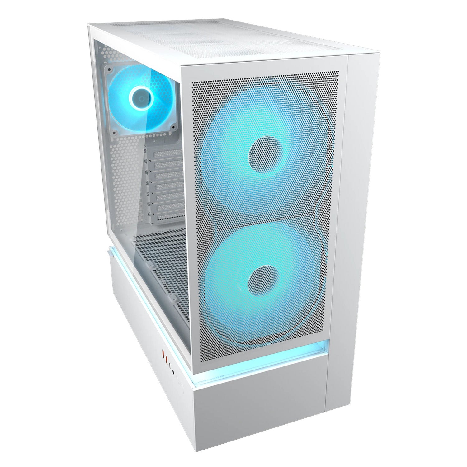 Boîtier tour midi maillé Cougar cfv235 (blanc | 2x USB-A | 1x USB-C | RVB | verre trempé)