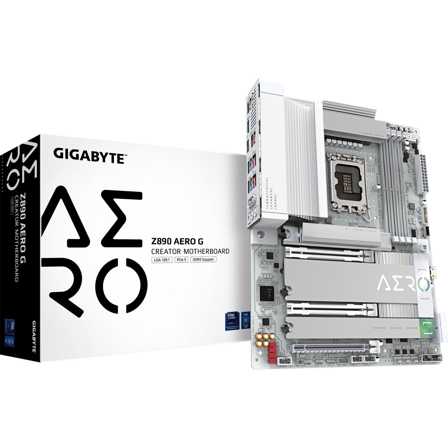 Gigabyte Gigabyte Z890 Aero G, ATX, LGA1851, Intel® Core ™ Ultra, 4x DDR5, 2,5 GBE X2, Wi-Fi 7, USB4, blanc