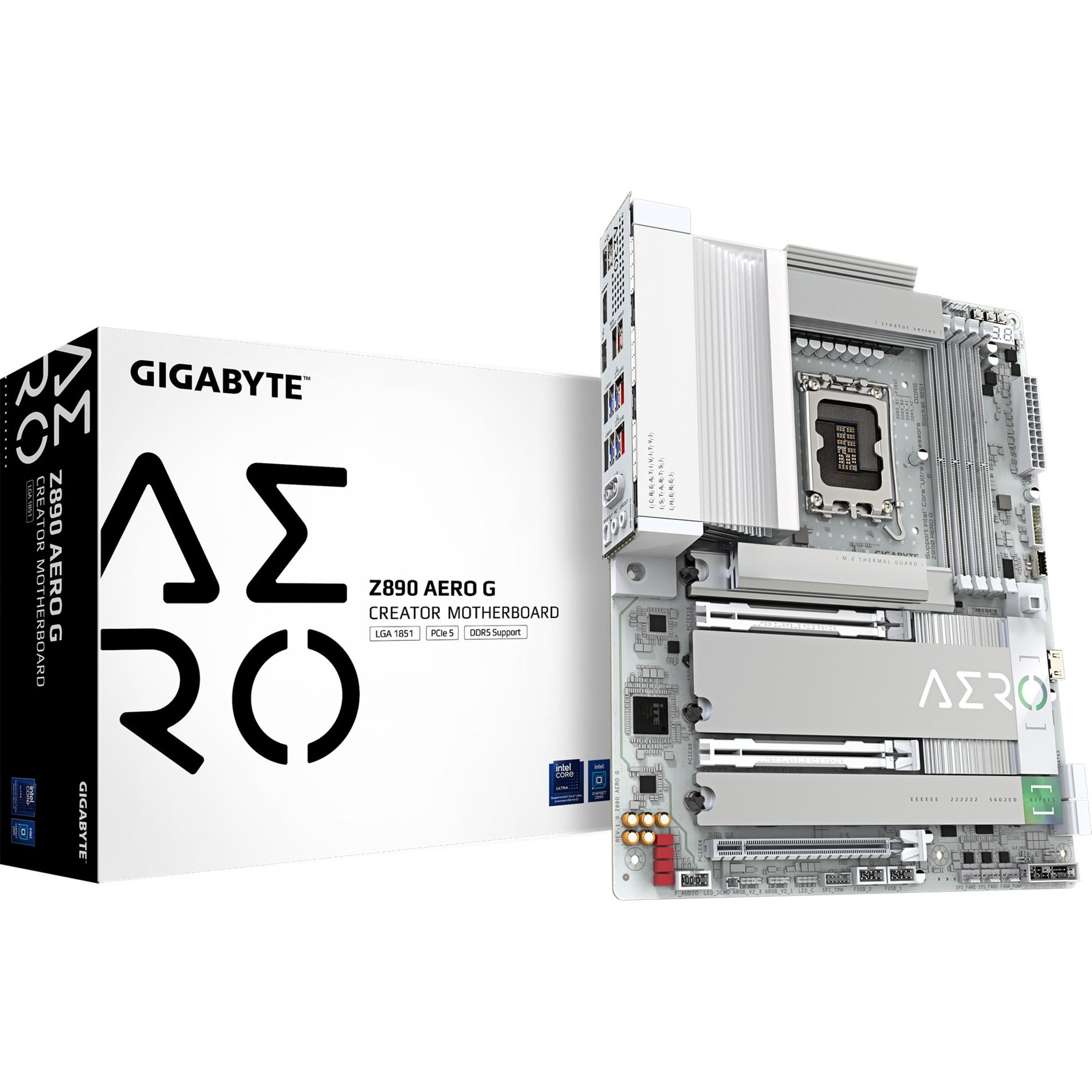 Gigabyte Gigabyte Z890 Aero G, ATX, LGA1851, Intel® Core ™ Ultra, 4x DDR5, 2,5 GBE X2, Wi-Fi 7, USB4, blanc