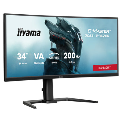 Iiyama G-Master Red Eagle GCB3484WQSU-B2 Moniteur de jeu ultra-large incurvé 34 pouces (noir, HDMI, DisplayPort, USB, audio, AMD Free-Sync, double mode)