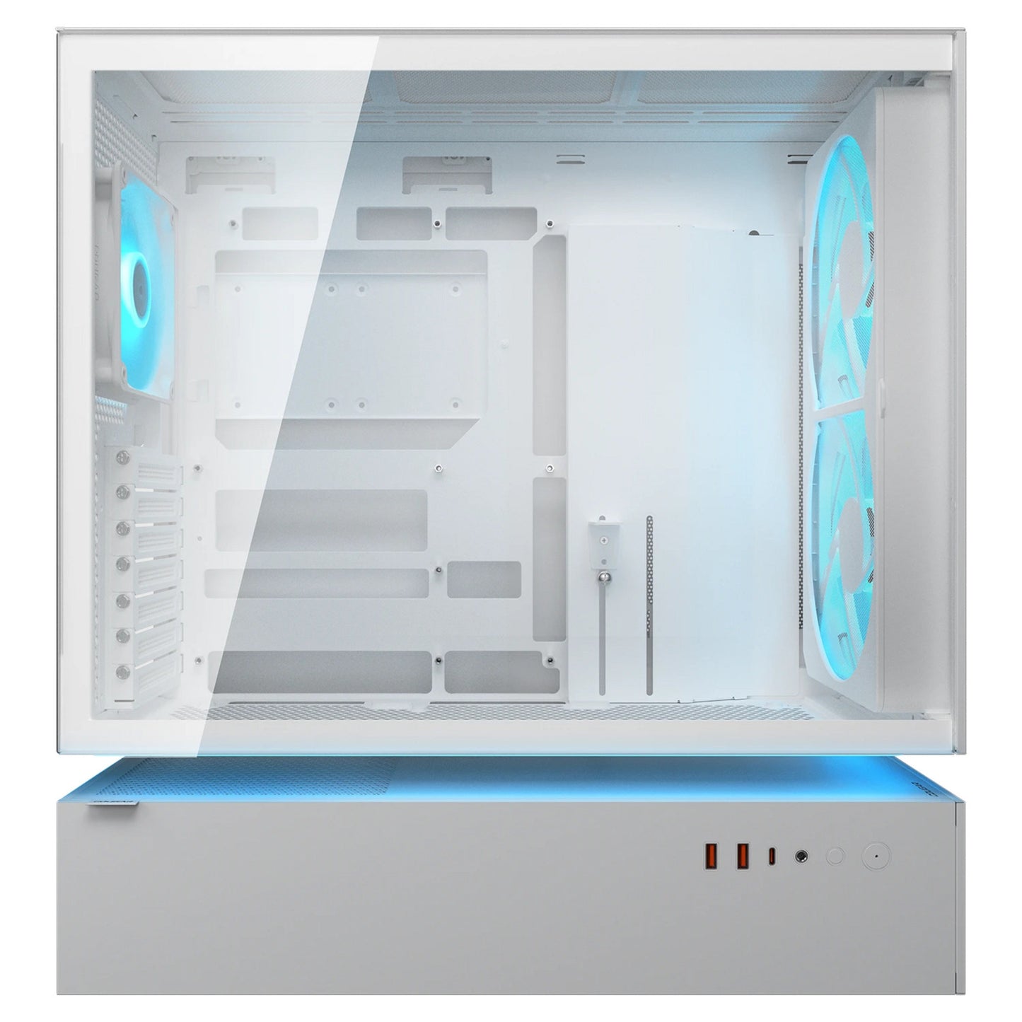 Boîtier tour midi maillé Cougar cfv235 (blanc | 2x USB-A | 1x USB-C | RVB | verre trempé)