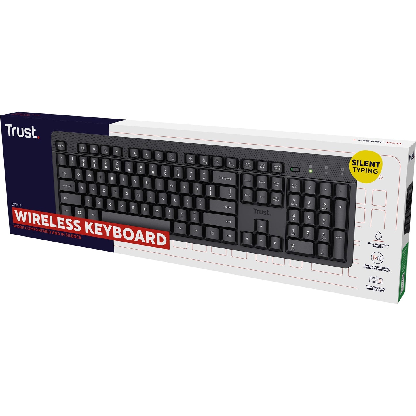 Trust ody II Clavier sans fil silencieux