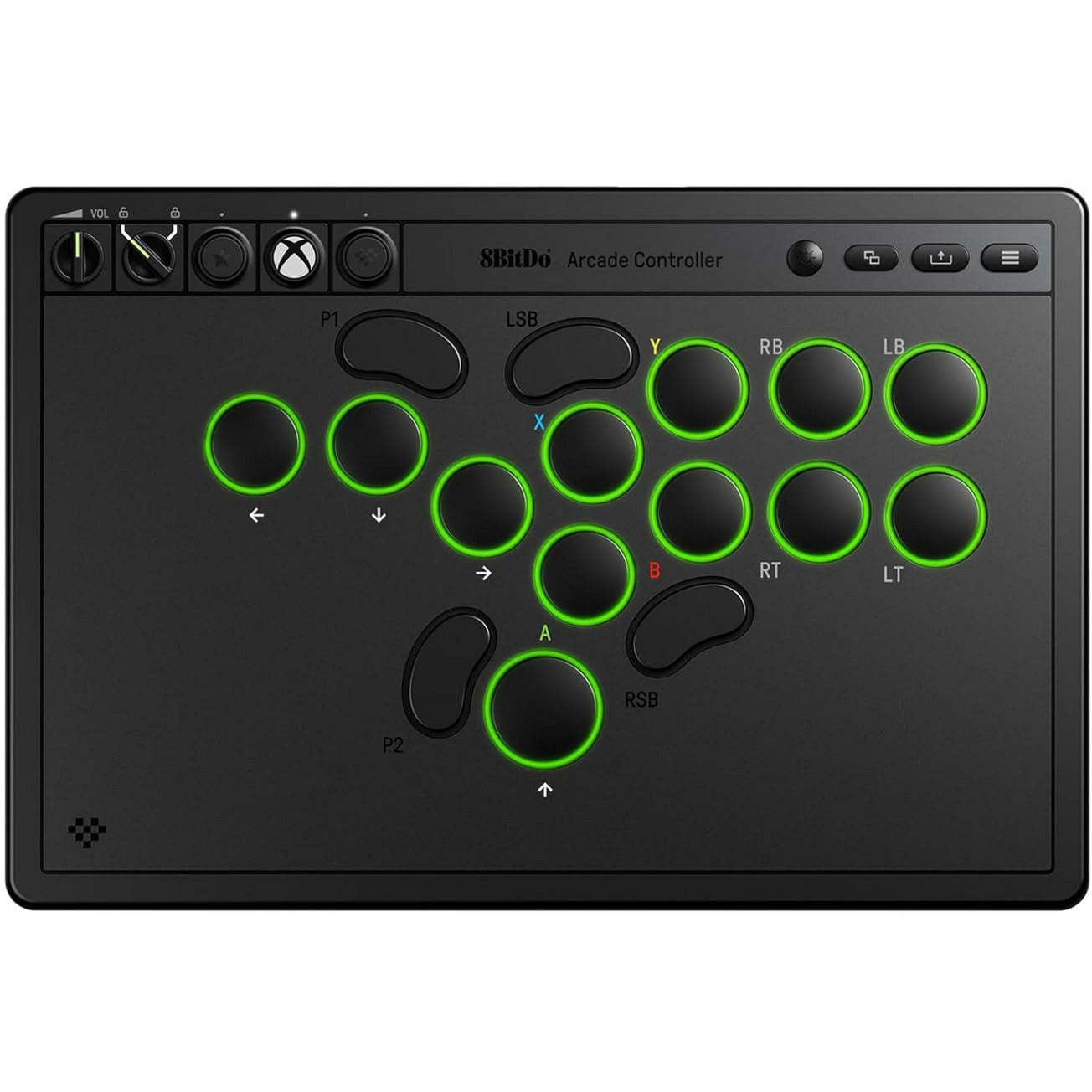 Contrôleur d'arcade 8bitdo pour Xbox (noir, USB 2,4 GHz, Xbox Series X|s, Xbox One, PC)
