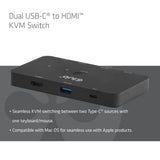 Club 3D CSV-2512 Commutateur KVM double USB-C vers HDMI (Noir, 4K 60 Hz) - afbeelding 6
