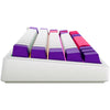Lorgar kbp70mw, clavier de jeu (blanc, disposition américaine, violet toxique logar, 65%, rvb, remplaçable à chaud, pbt double-shot, bluetooth 2.4ghz usb)