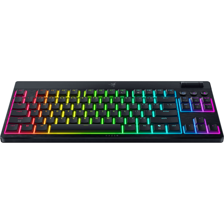 Clavier de jeu mécanique RVB discret Razer blackwidow v4 (noir, disposition américaine (qwerty), orange discret, 80 % (tkl))