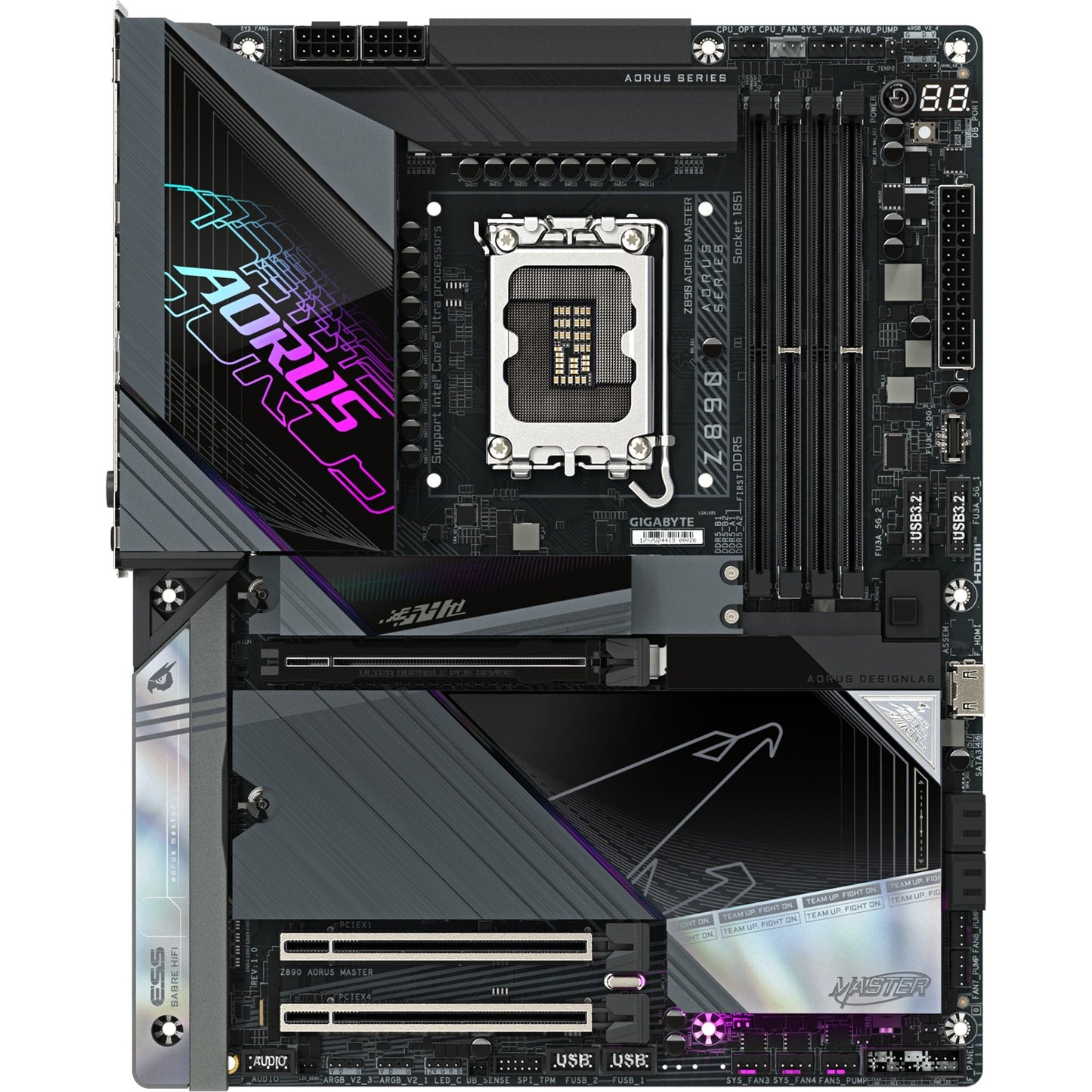 Carte mère Gigabyte Z890 AORUS Master Socket 1851 (RAID, 10 Go-LAN, Wi-Fi 7, BT, Son, ATX)