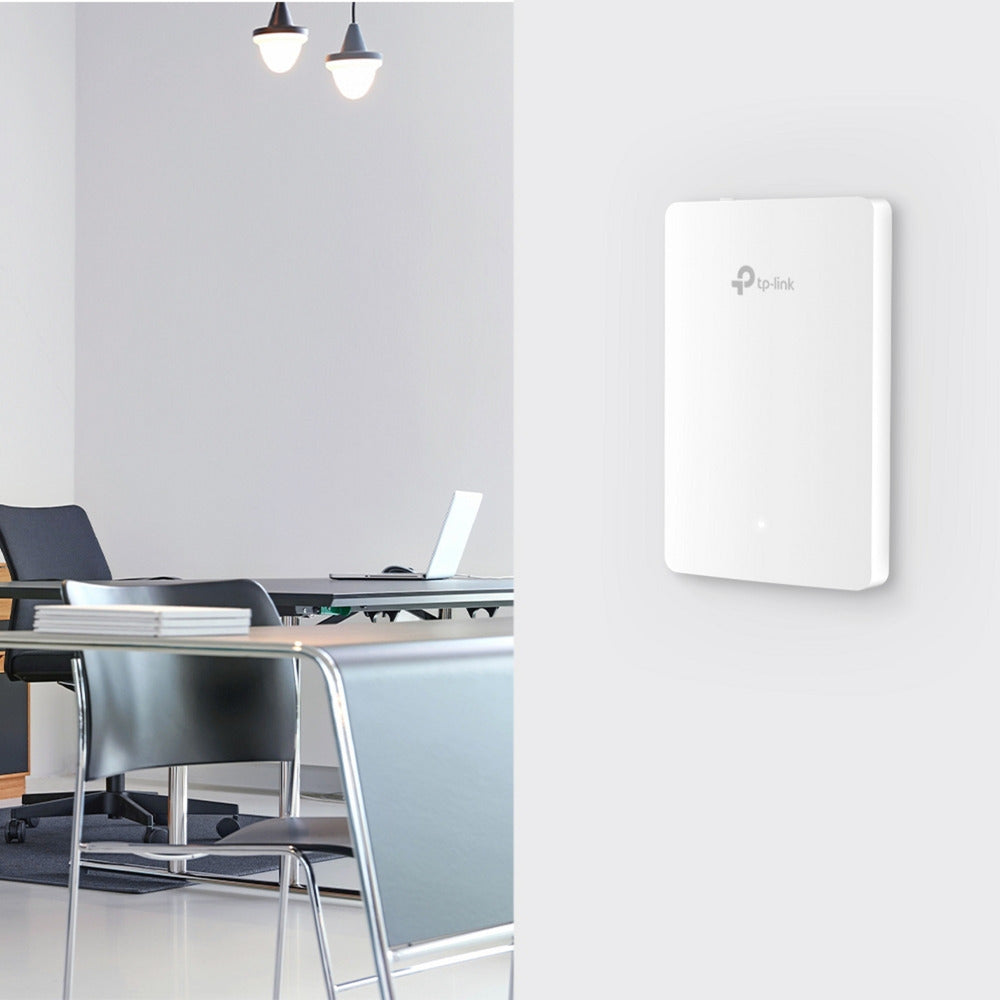 Tp-link omada eap615-wall ax1800 plaque murale wifi 6 point d'accès (blanc, poe)