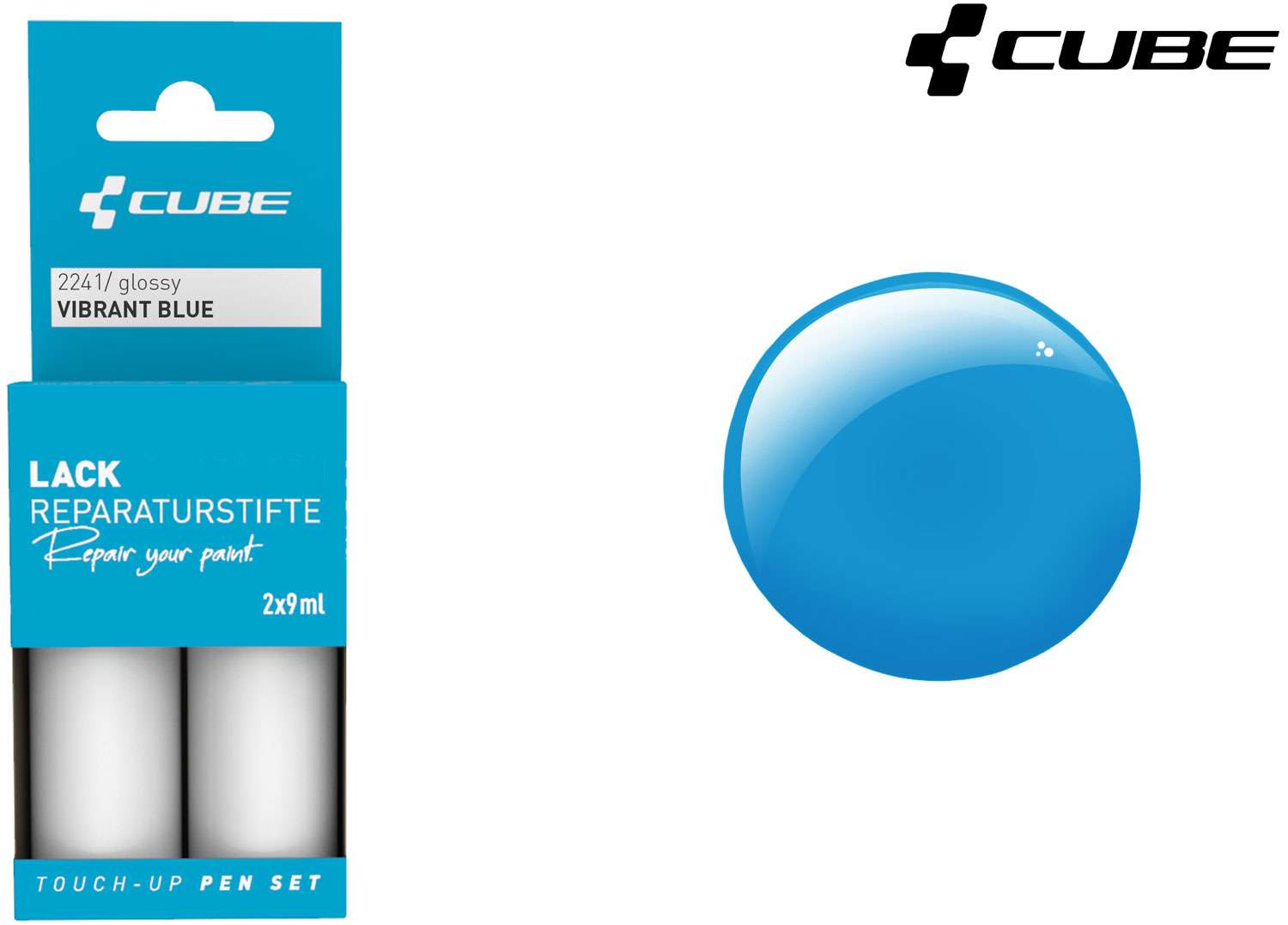 Set de stylos de retouche Cube bleu vif