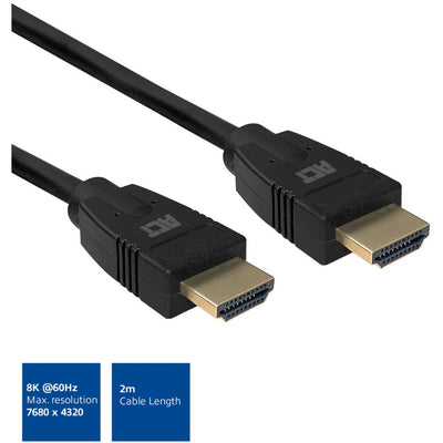 Act Connectivité 2 mètres HDMI 8K Ultra High Speed ​​Cable V2.1 HDMI-A