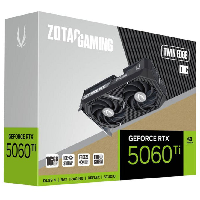 Carte graphique Zotac GeForce RTX 5060 Ti Twin Edge OC 16 Go (DLSS 4, 3x Display Port, 1x HDMI 2.1)