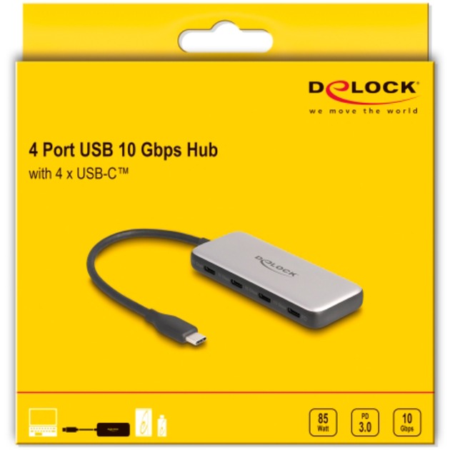 Dellock USB 10 Gbps USB Type-C Hub + 4 x USB Type-C femelle