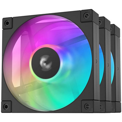 Ventilateurs de boîtier Deepcool fd12 argb (noir, 3 pièces, 120 x 120 x 25 mm, pwm, 3 pièces, connecteur de ventilateur pwm 4 broches)