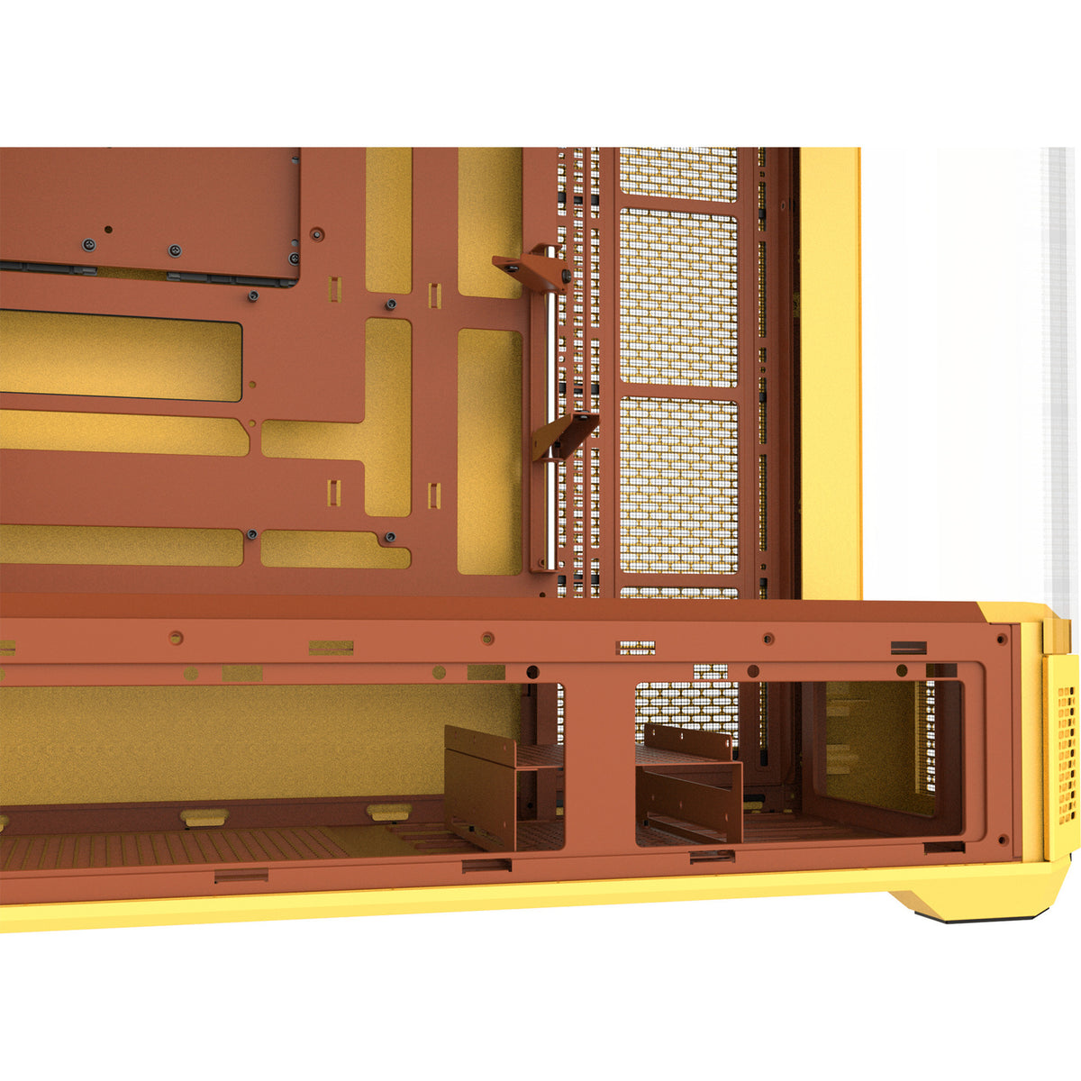 Boîtier grande tour Thermaltake view 600 tg caramel au beurre (jaune | 2x USB-A | 1x USB-C | verre trempé)