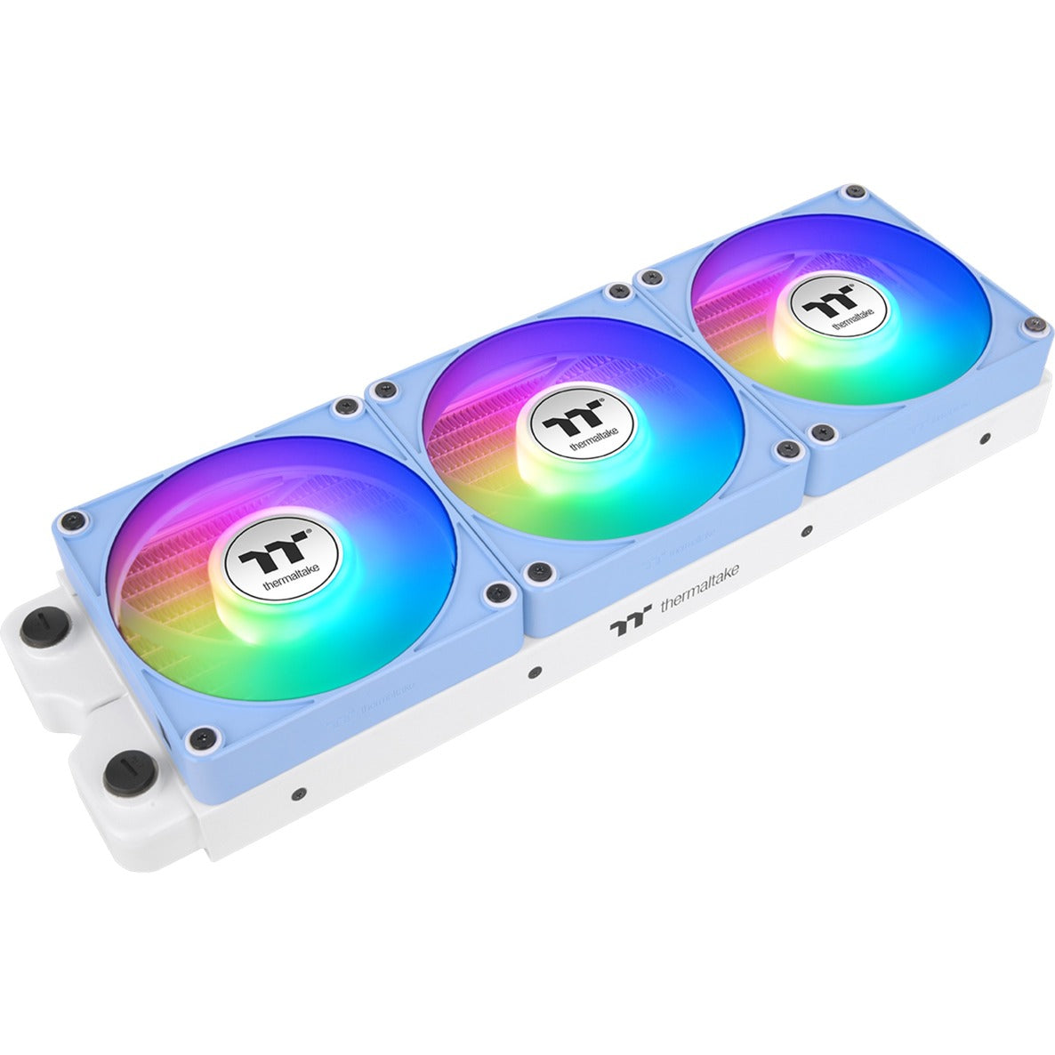 Thermaltake ct120 ex argb sync ventilateur de refroidissement PC hortensia bleu (pack de 3 ventilateurs) ventilateurs de boîtier (bleu clair, 3 pièces, 120 x 120 x 25 mm, pwm)