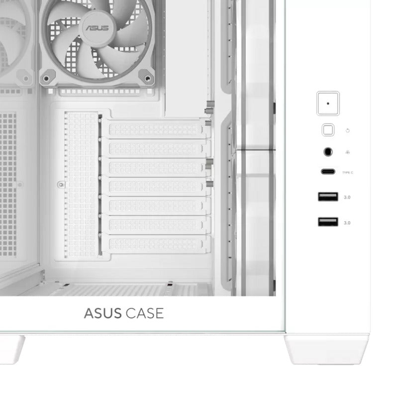 Boîtier tour midi Asus a32 plus (blanc | 2x USB-A | 1x USB-C | RVB | verre trempé)