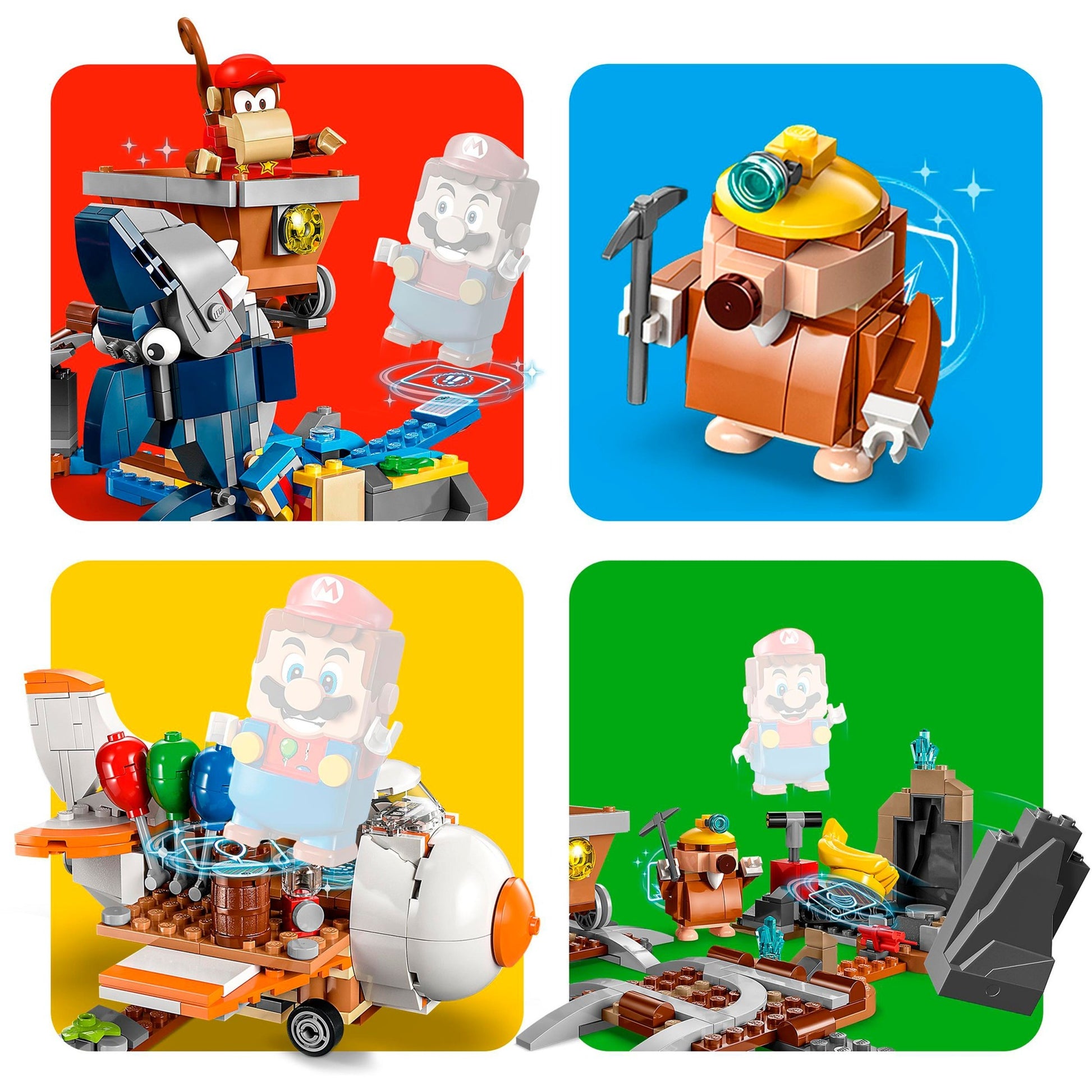 Ensemble d'extension Lego Super Mario : jouet de construction en chariot de mine de Diddy Kong (71425)